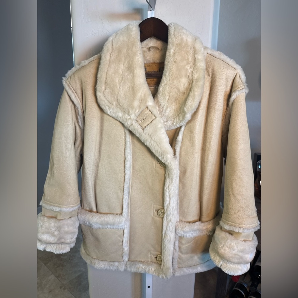 🤎 Vintage LLOYD ELLIOTS COUNTRY CLUB Authentic Shearling Leather & Fur Coat - Picture 5 of 12